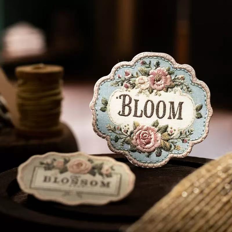 Complex flower label sticker