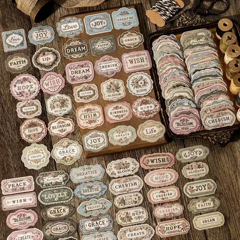 Complex flower label sticker