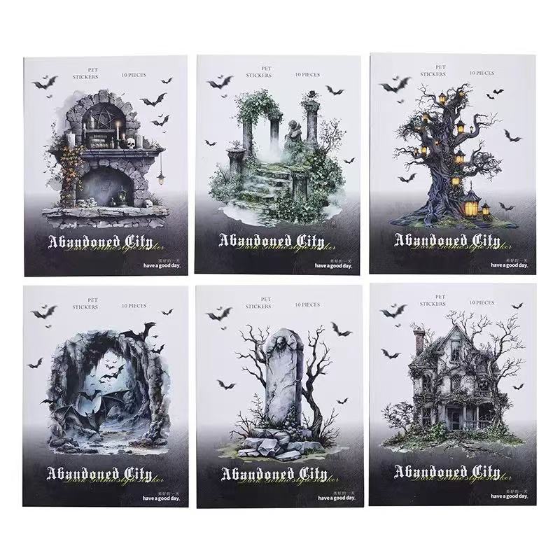 Landscape stickers abandoned City Series Gothic material handbook diy